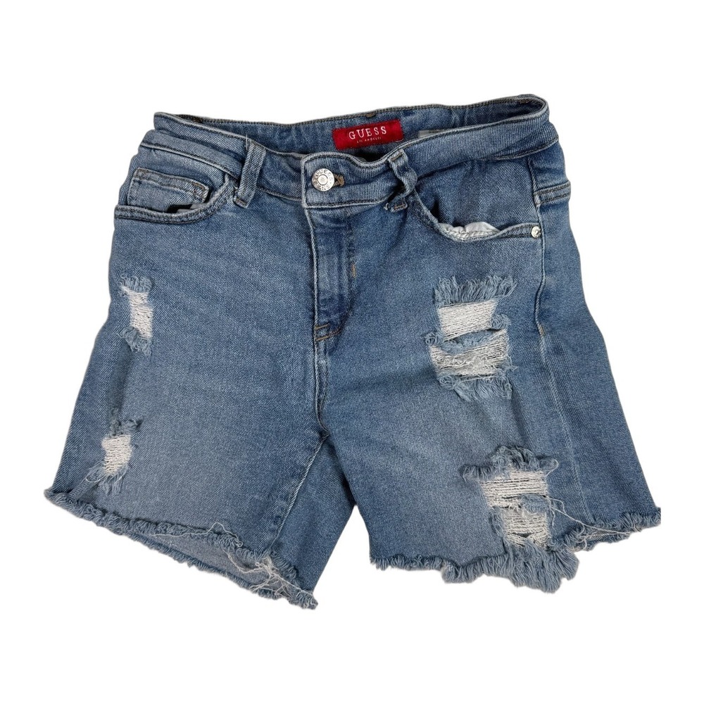 Guess Distressed Denim Cutoff Shorts Women's Size 27 Blue Frayed Hem